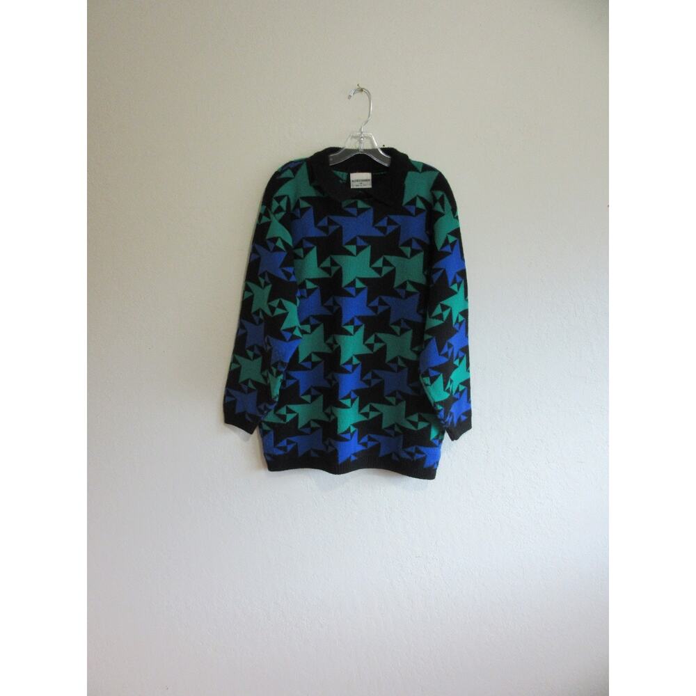 ALFRED DUNNER Men's Multicolor Geometric 1X USA Vintage Pullover Acrylic Sweater